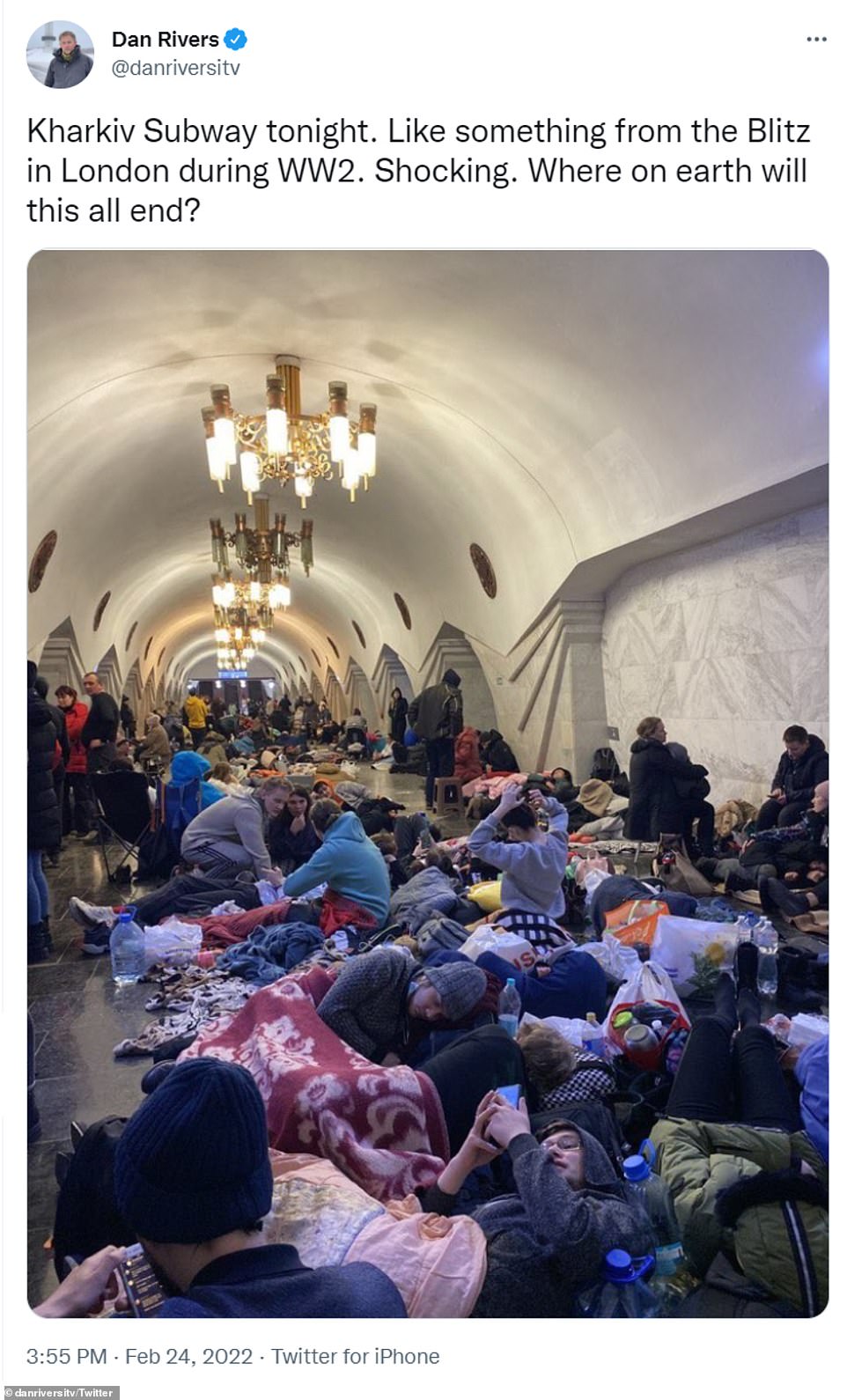 1645751674 273 Terrified Ukrainians seek refuge in Kharkiv subway in haunting echoes