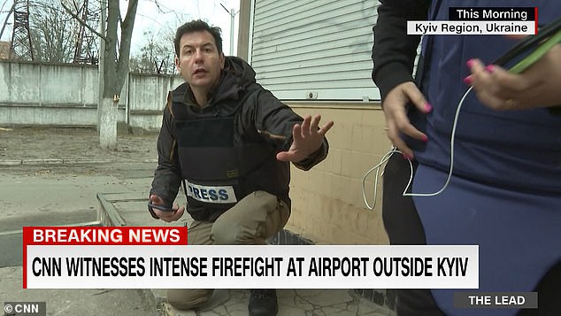 CNN's Matthew Chance was seen in a bulletproof vest trying to avoid a shootout