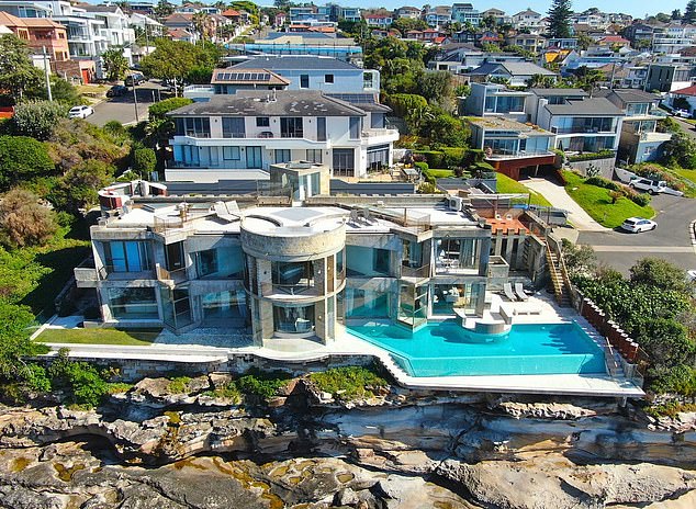 Pictured: Fred Schebesta's stunning waterfront estate known as the 'Coogee Crypto Castle'