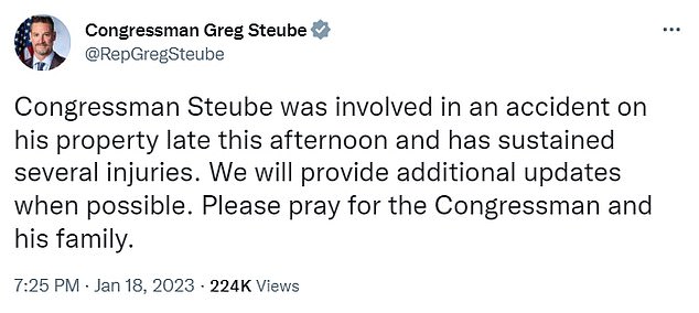 1674093582 199 Florida Congressman Greg Steube 44 was hospitalized with multiple injuries