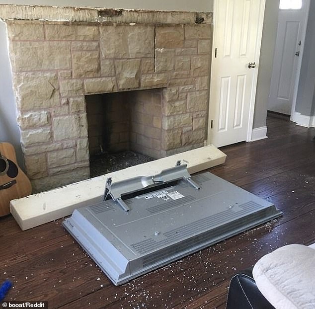 Oops!  While another person fell a large-screen TV off its wall mount and landed on the floor