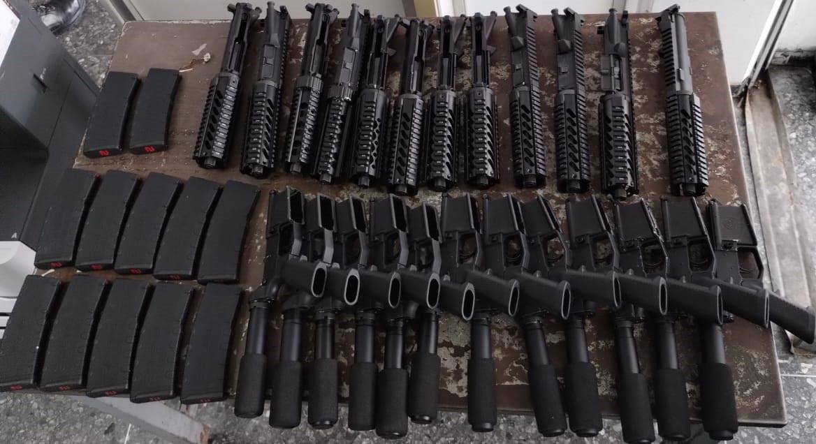 Gun parts confiscated in Tamaulipas (National Guard)