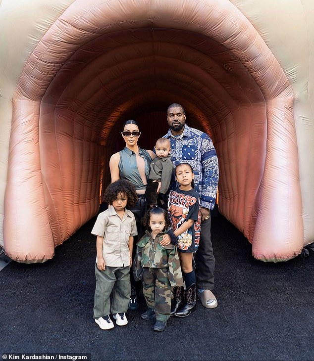 Kim and Kanye seen with their four children in 2020