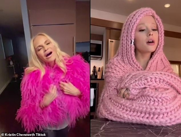 Glindas unite!  Kristen Chenoweth, 54, joined forces with Ariana Grande, 29, on Sunday and sang a beautiful duet of Over the Rainbow for TikTok