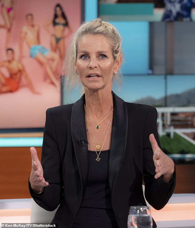 Support: Earlier in the day, Ulrika Jonsson, 55, defended Molly-Mae Hague after she spent £8,000 on newborn daughter Bambi's cot and came under fire over the tot's name
