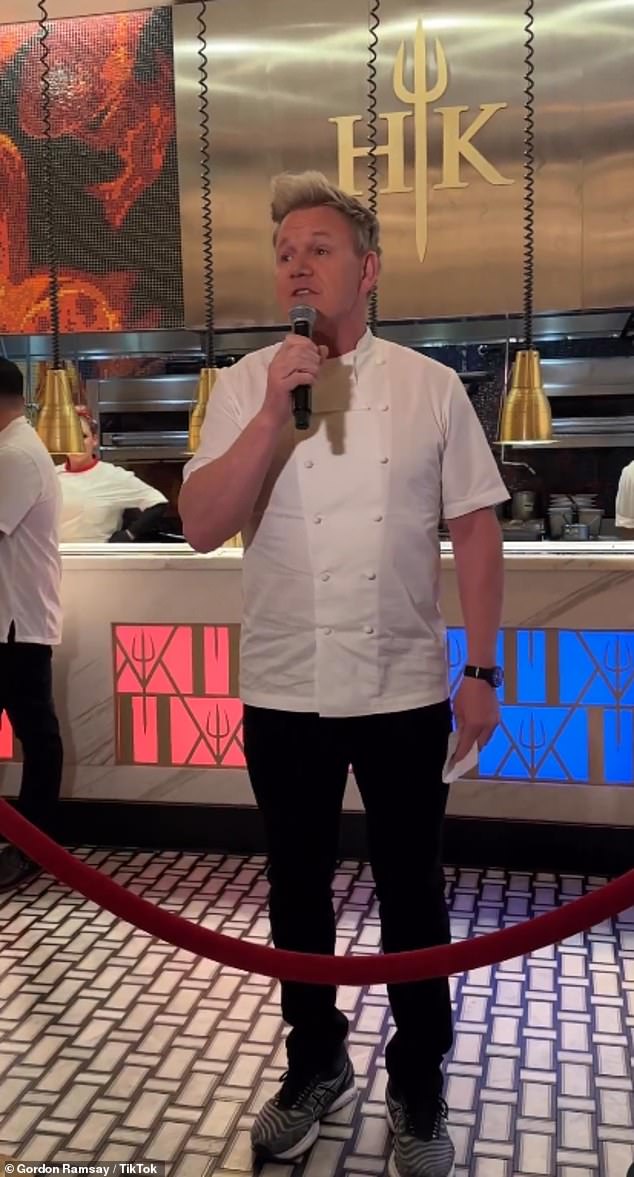 Celebrations: Gordon was in Vegas to celebrate the fifth anniversary of his Hell's Kitchen restaurant and serve 2 million guests