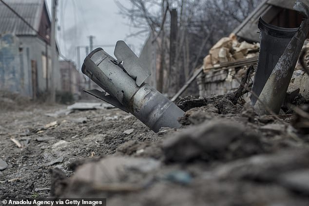 Rocket remnants are seen after shelling as the Russo-Ukrainian war continues in Bakhmut, Ukraine, January 28, 2023