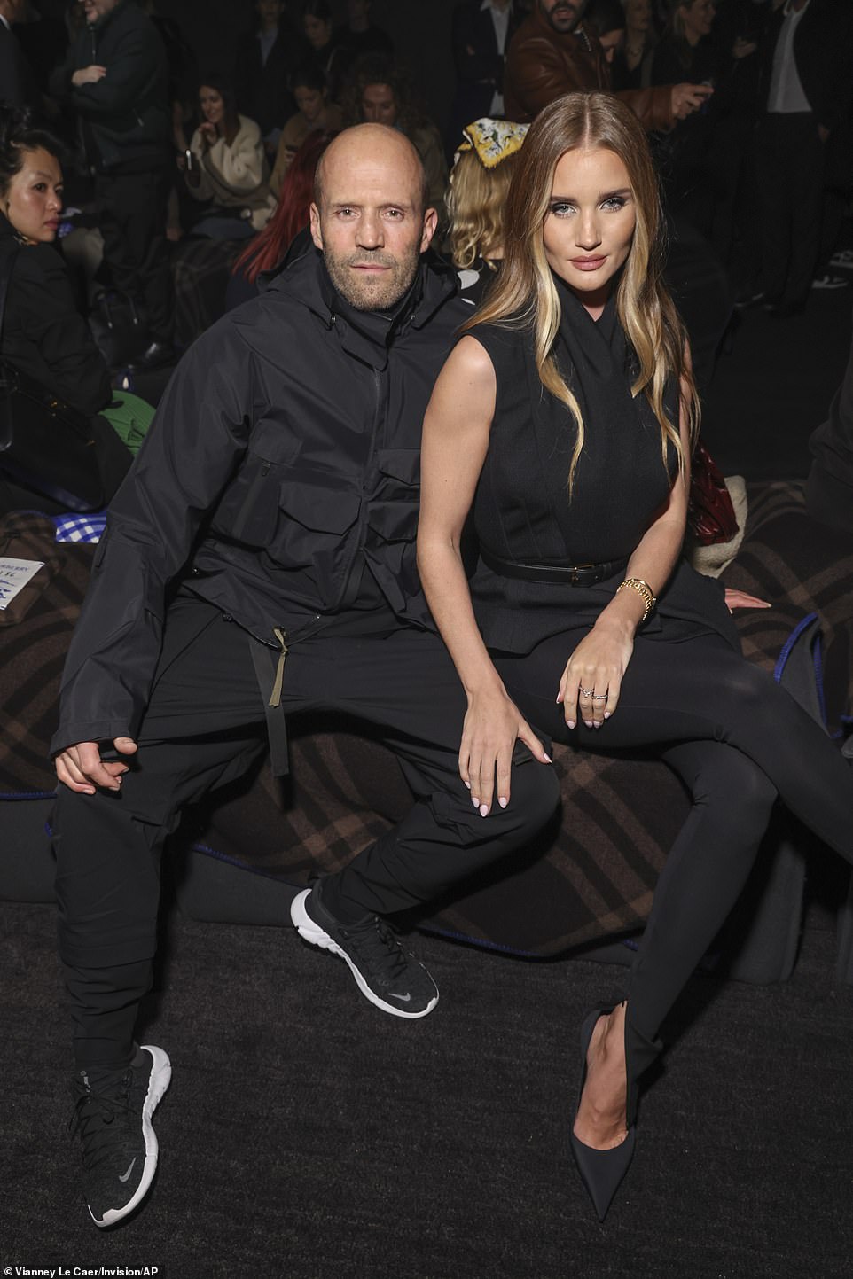 Loved: Rosie Huntington Whiteley and Jason Statham had front row seats at the star-studded event