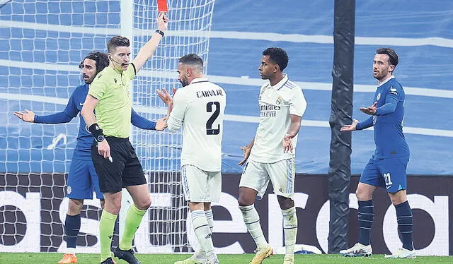     Expelled.  Chilwell was red for a foul on Rodrygo.  Photo: spread    