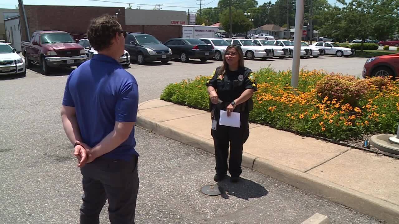 Reporter Jake Burns and Sgt. Desiree McCurry with the Colonial Heights Police Department 