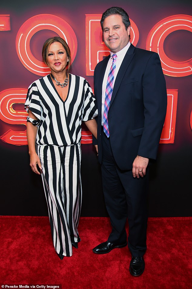 Duo: Williams and husband Jim Skrip celebrated their eight-year marriage anniversary on July 4th;  They are pictured in 2018, three years after the wedding