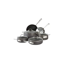 Product image of the 10-piece All-Clad HA1 hard anodized nonstick set
